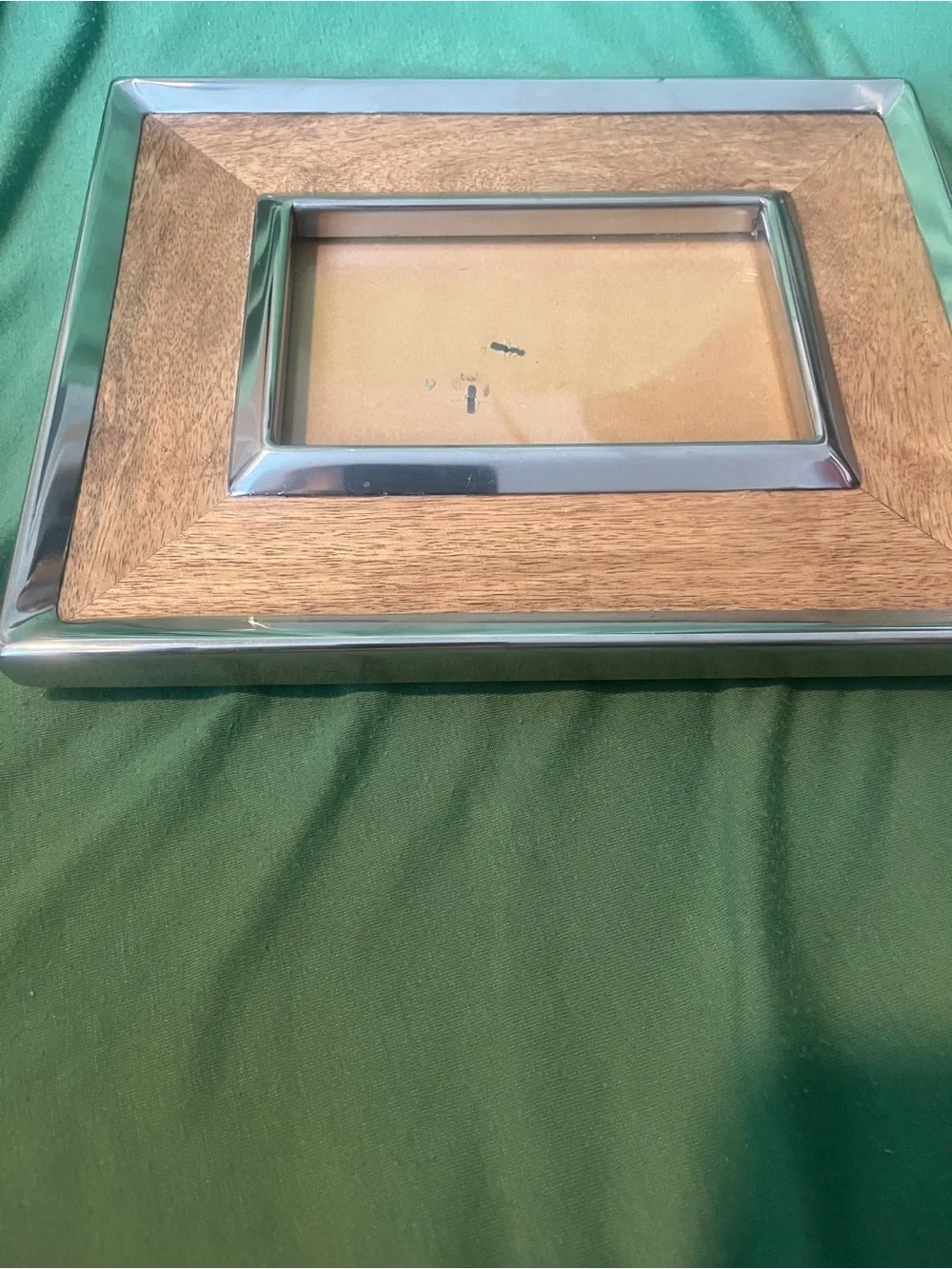 Pottery Barn Brushed Nickel & Wood Picture Frame | Discontinued | Modern Decor